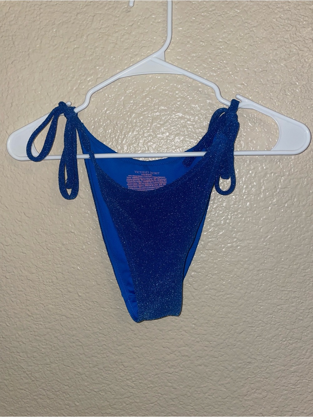 Victorias Secret Blue Shimmer Tie-Side Bikini Bottom medium